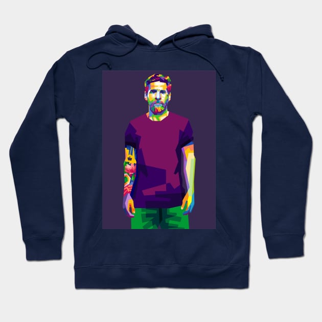 Lionel Messi WPAP Hoodie by erikhermawann22